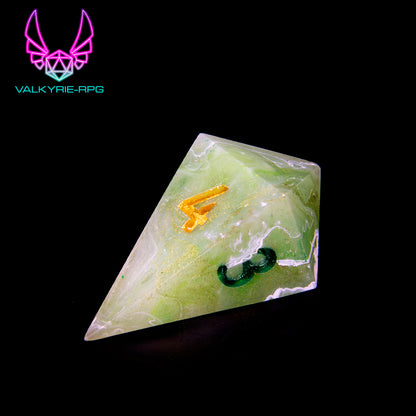 Matcha Latte | Hand Made Polyhedral Dice Set by Gourmet Dice - Valkyrie RPG