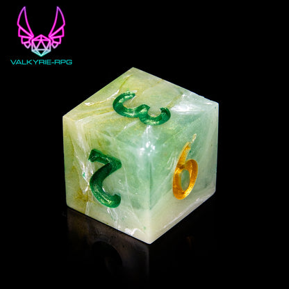 Matcha Latte | Hand Made Polyhedral Dice Set by Gourmet Dice - Valkyrie RPG