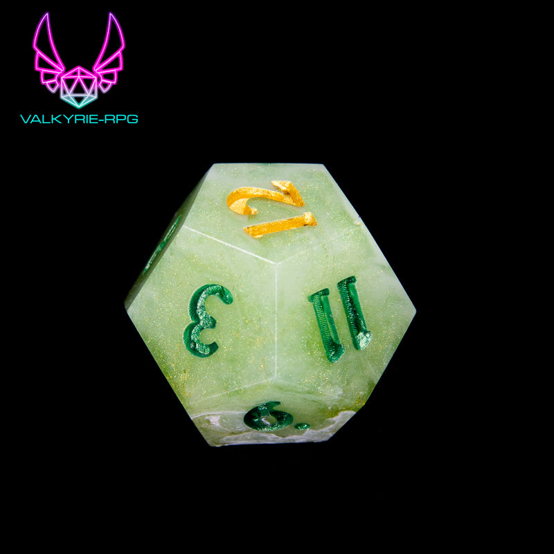 Matcha Latte | Hand Made Polyhedral Dice Set by Gourmet Dice - Valkyrie RPG