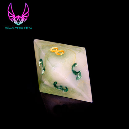 Matcha Latte | Hand Made Polyhedral Dice Set by Gourmet Dice - Valkyrie RPG