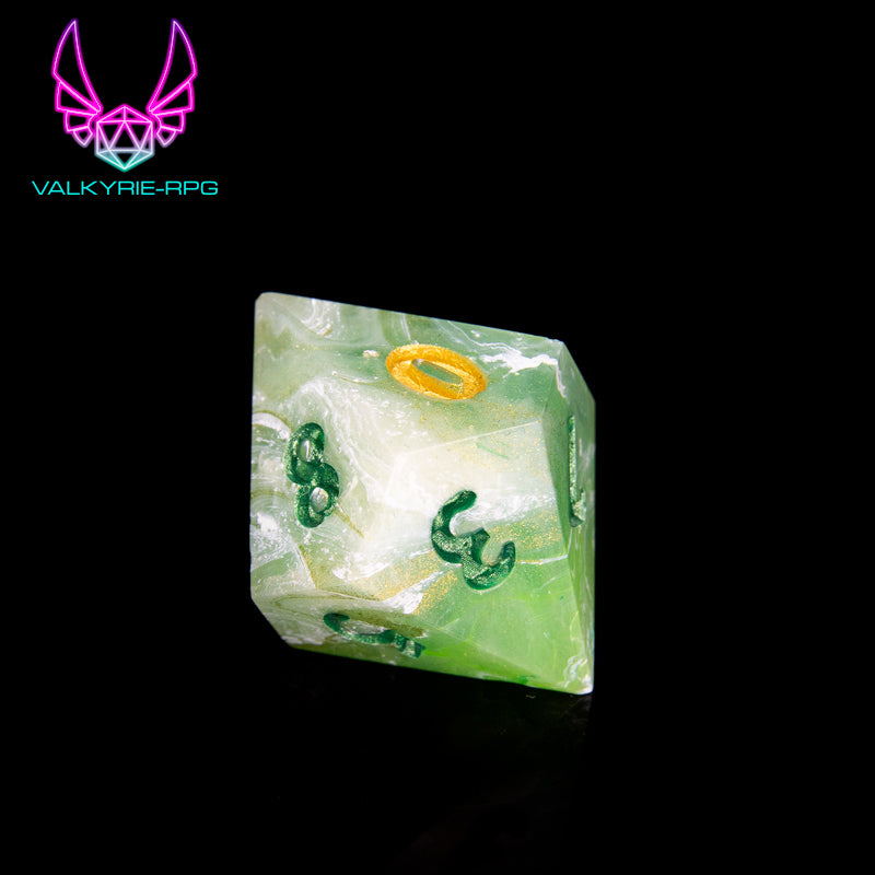 Matcha Latte | Hand Made Polyhedral Dice Set by Gourmet Dice - Valkyrie RPG