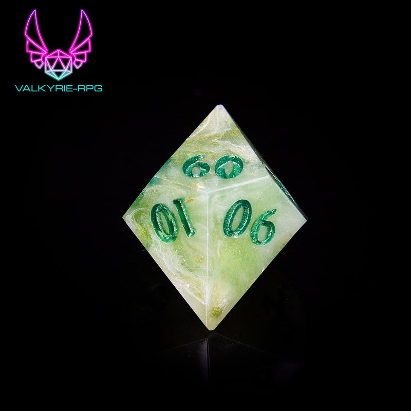 Matcha Latte | Hand Made Polyhedral Dice Set by Gourmet Dice - Valkyrie RPG