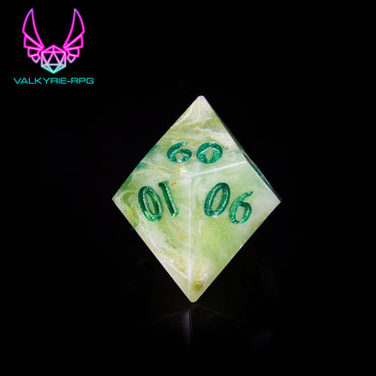 Matcha Latte | Hand Made Polyhedral Dice Set by Gourmet Dice - Valkyrie RPG