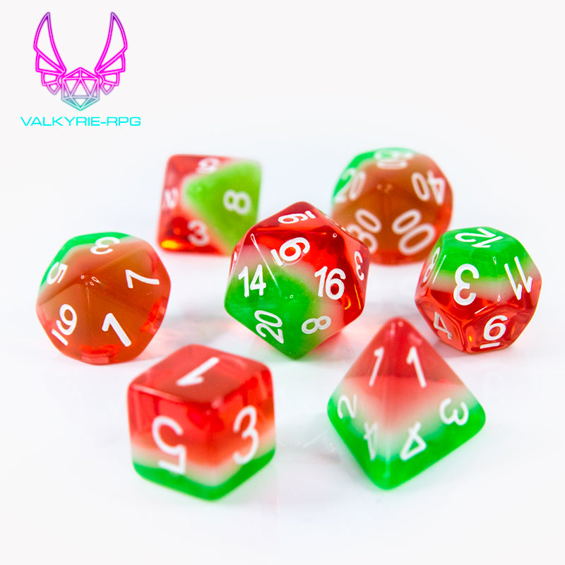 Refresh 🍉| Polyhedral Layered Novelty Dice Set - Valkyrie RPG