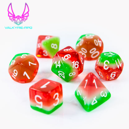 Refresh 🍉| Polyhedral Layered Novelty Dice Set - Valkyrie RPG