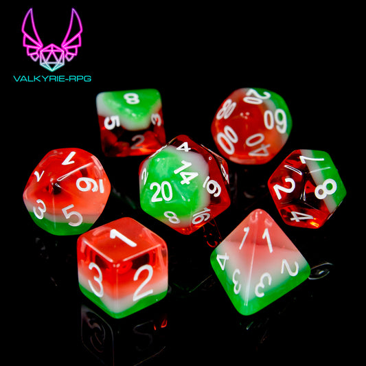 Refresh 🍉| Polyhedral Layered Novelty Dice Set - Valkyrie RPG