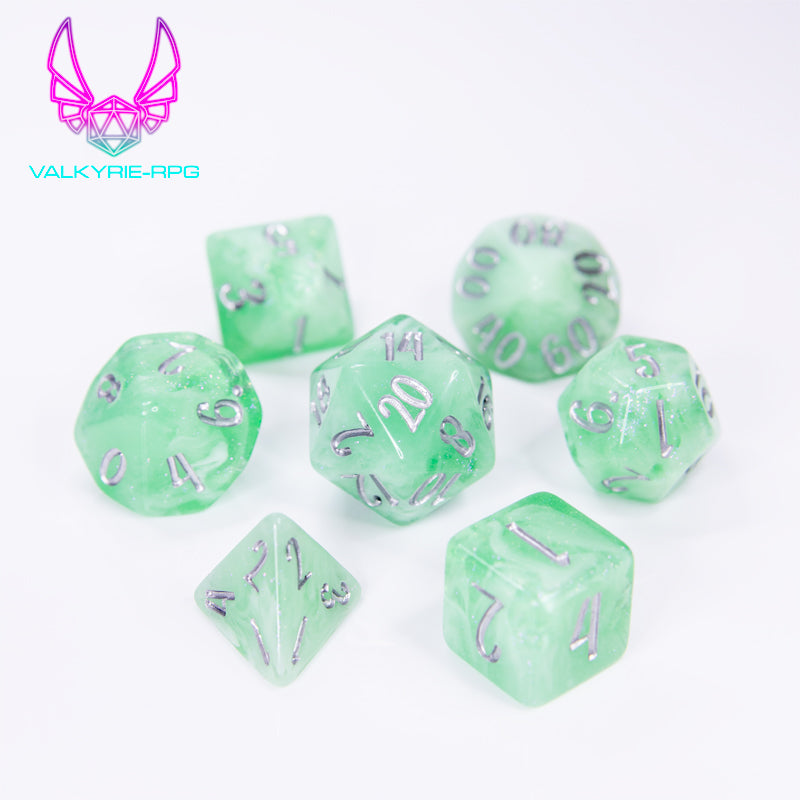 Dryad | Glitter Fusion Polyhedral Dice Set - Valkyrie RPG