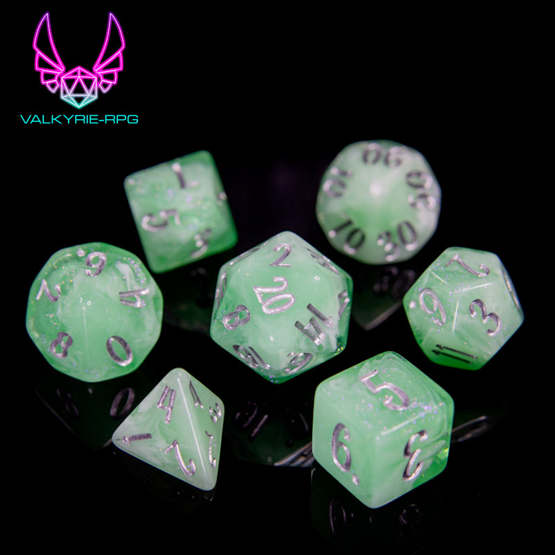 Dryad | Glitter Fusion Polyhedral Dice Set - Valkyrie RPG