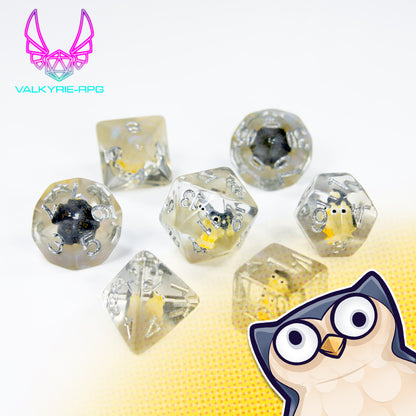 Subfari Archive - Hoots | Novelty Inclusion Polyhedral Dice Set - Valkyrie RPG