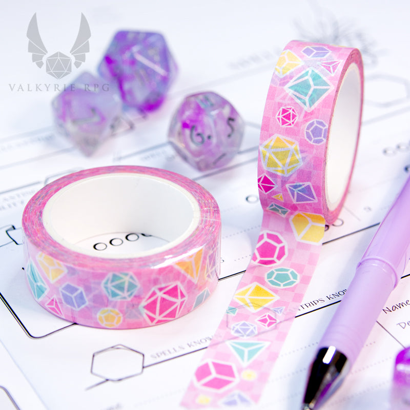 Pastel Dice Washi Tape - Valkyrie RPG