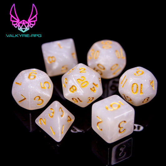 Astral Pearl | Glitter Polyhedral Dice Set - Valkyrie RPG