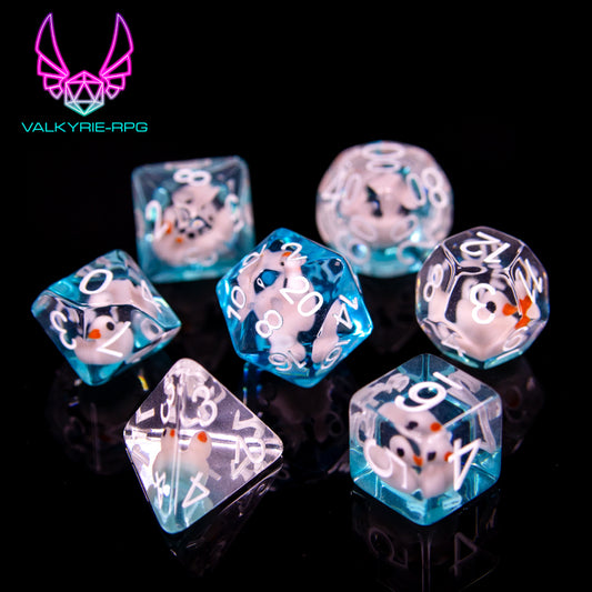 Pink Duckies | Novelty Inclusion Polyhedral Dice Set - Valkyrie RPG