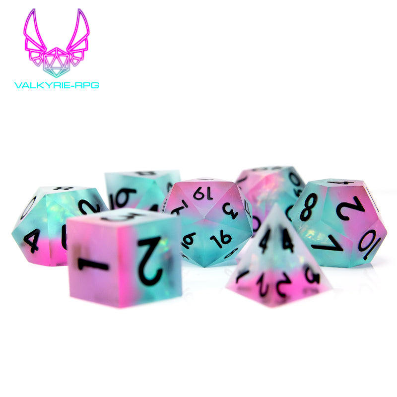 Moonwell | Sharp Frosted Polyhedral Dice Set - Valkyrie RPG