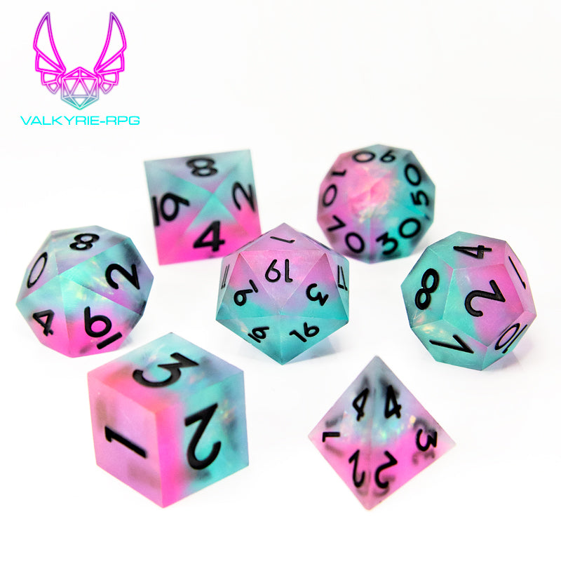 Moonwell | Sharp Frosted Polyhedral Dice Set - Valkyrie RPG