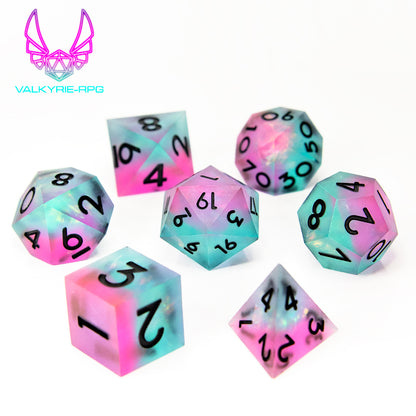 Moonwell | Sharp Frosted Polyhedral Dice Set - Valkyrie RPG