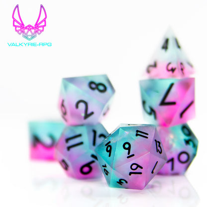 Moonwell | Sharp Frosted Polyhedral Dice Set - Valkyrie RPG
