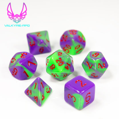 Toxicity | Fusion Polyhedral Dice Set - Valkyrie RPG
