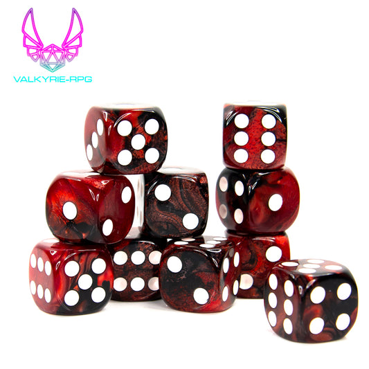 Marbled Red | 10 x D6 Set