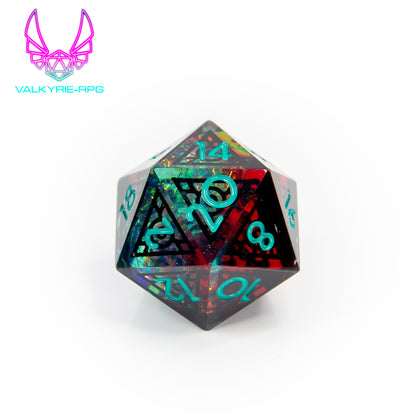 Wisp Ward | Sharp framed Polyhedral Dice Set