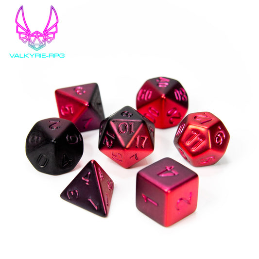 Electric Rose | Electroplated Polyhedral Dice Set - Valkyrie RPG