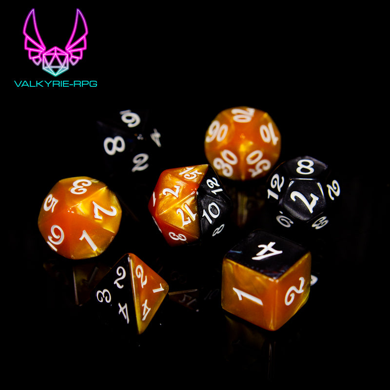 Sally | Split Colour Polyhedral Dice Set - Valkyrie RPG