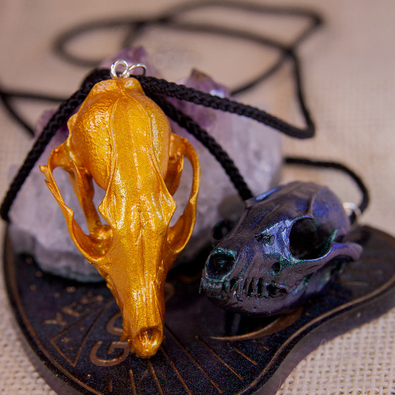 Necklace - Painted Wolf skulls