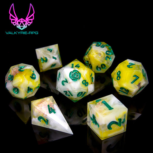 Narcissus | Hand Made Polyhedral Dice Set by Gourmet Dice - Valkyrie RPG