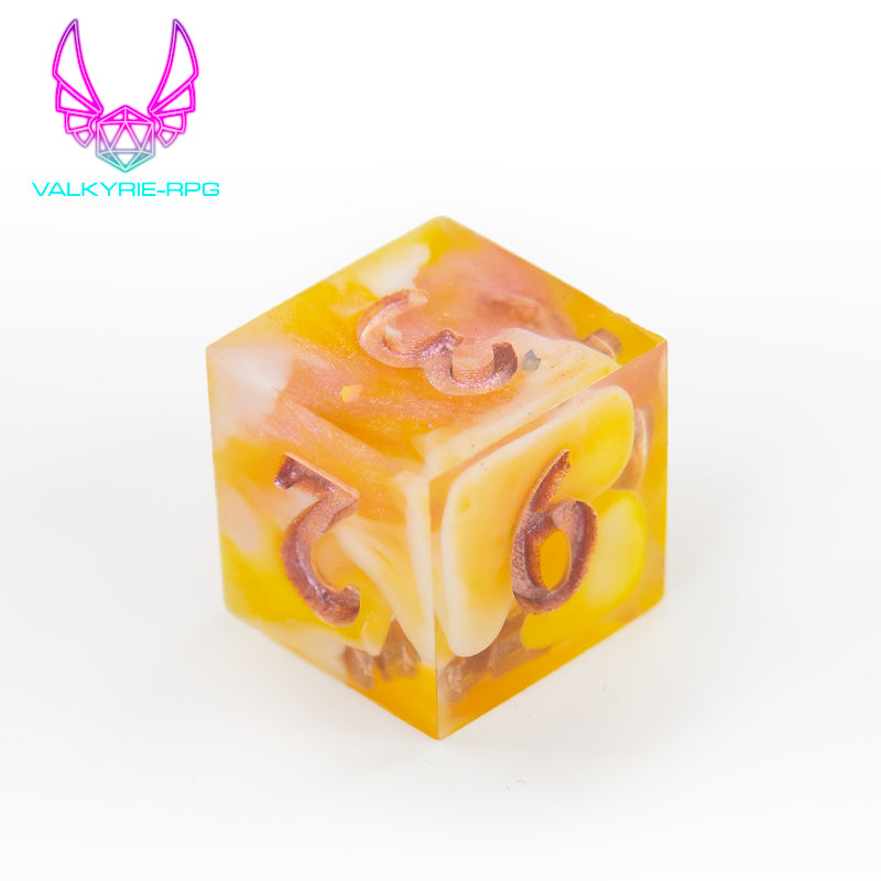 Honeysuckle | Hand Made Polyhedral Dice Set by Gourmet Dice - Valkyrie RPG