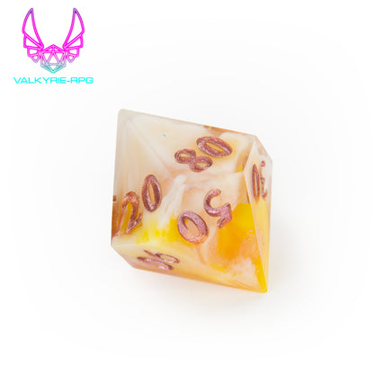 Honeysuckle | Hand Made Polyhedral Dice Set by Gourmet Dice - Valkyrie RPG