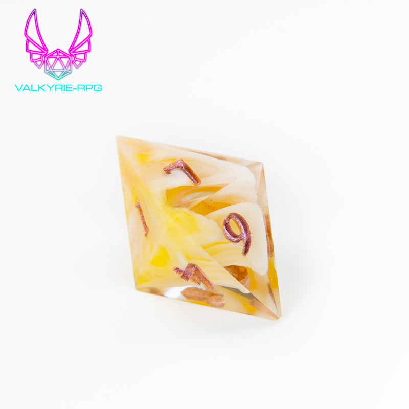 Honeysuckle | Hand Made Polyhedral Dice Set by Gourmet Dice - Valkyrie RPG