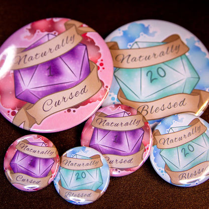 Naturally Blessed & Cursed Badge Set - Valkyrie RPG