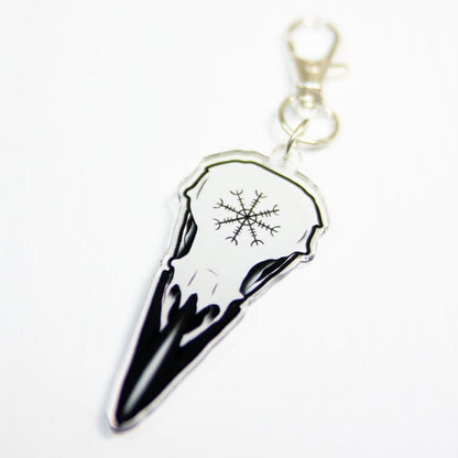 Raven Skull of Protection Acrylic Charm - Valkyrie RPG