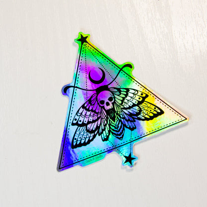 Holo Geometric Death Moth Sticker